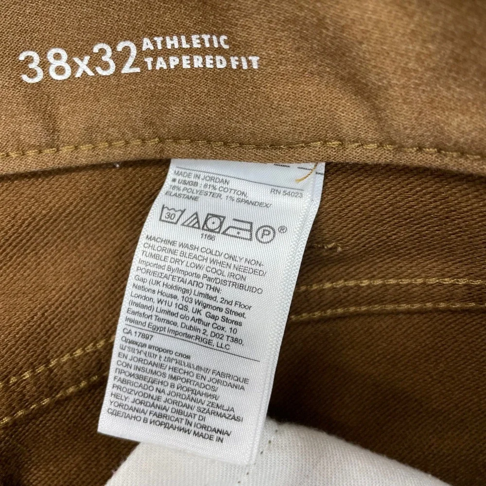 Banana Republic Traveler Pants Mens 38x32 Camel Athletic Tapered Fit 360768-06
